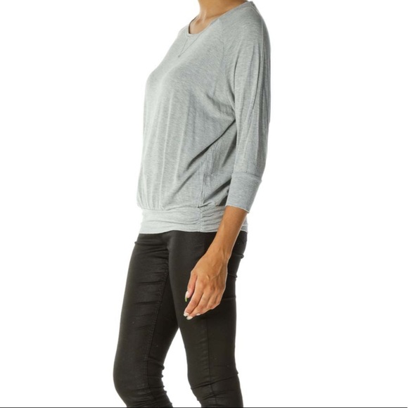 Athleta Gray Peaceful Pullover Round Neck Stretch Jersey Knit Top Size Small - Picture 3 of 12